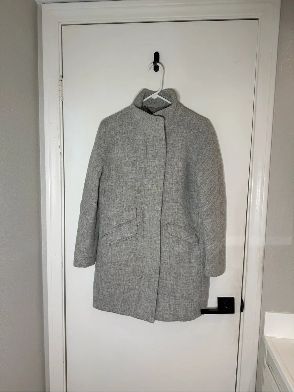 J. Crew Light Gray Wool-Blend Pea Coat